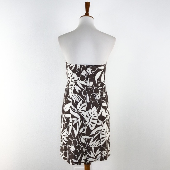 Vineyard Vines Brown Cream Palm Leaf Print Dress - Picture 4 of 5